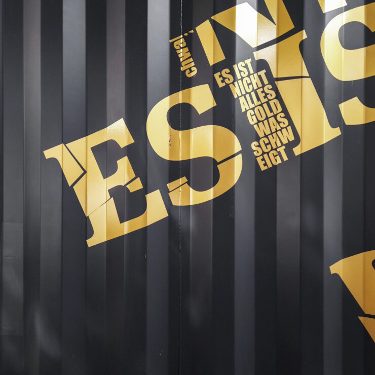 Ausschnitt „Es ist nicht alles Gold“ auf der Schwabacher Kunstbiennale 2025